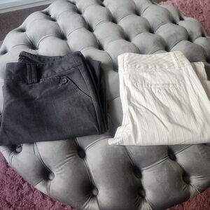 Old Navy White Striped Dress Pants And Grey Dress Pants